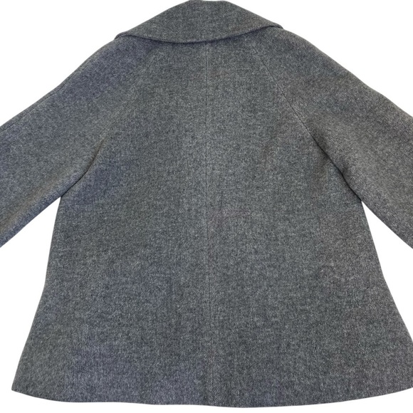 BLUPEPE Elegant Swing Style Minimalist A-line Coat Wool Blend 3/4 Sleeves Grey S - Picture 13 of 16